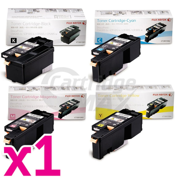 4 Pack Original Fuji Xerox DocuPrint CP105 CP205 CM205 CM215 CP215 Toner Cartridges(CT201591-CT201594)