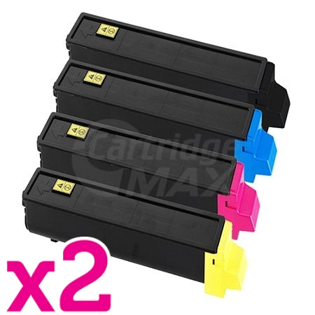2 sets of 4 Pack Compatible TK-544 Toner Cartridges For Kyocera FS-C5100DN [2BK,2C,2M,2Y]