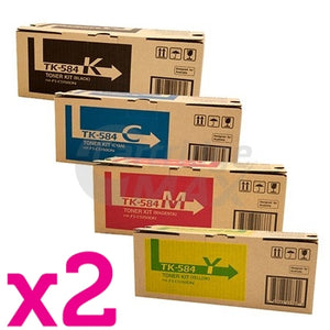 2 sets of 4 Pack Original Kyocera TK-584 Toner Cartridges FS-C5150DN [2BK,2C,2M,2Y]