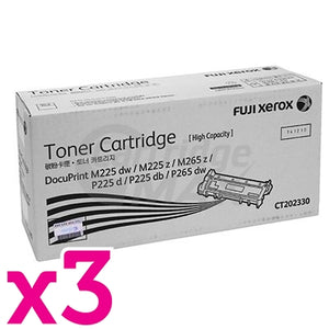 3 x Fuji Xerox DocuPrint M225,M265,P225,P265 Original Black High Yield Toner Cartridge (CT202330)