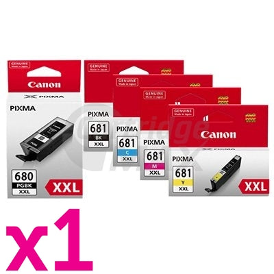 5 Pack Canon PGI-680XXL CLI-681XXL Extra High Yield Original Inkjet Cartridges Combo [1BK,1PBK,1C,1M,1Y]