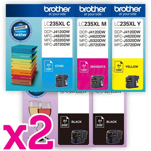 10 Pack Original Brother LC-239XL/LC-235XL High Yield Ink Combo [4BK,2C,2M,2Y]