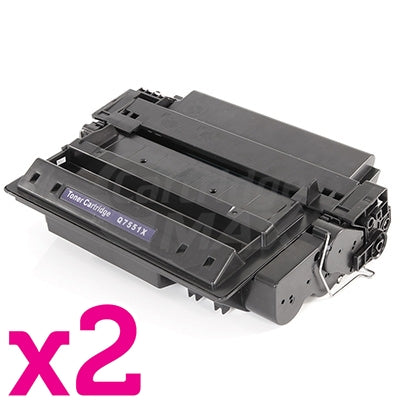 2 x HP Q7551X (51X) Generic Black Toner Cartridge - 13,000 Pages