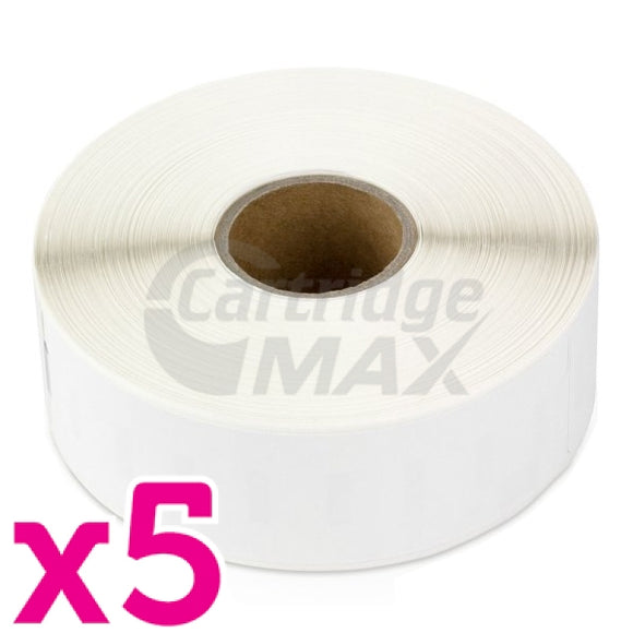 5 x Dymo 1933081 Generic Durable Industrial White Label Roll 25mm x 89mm - 350 labels per roll