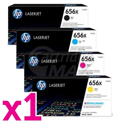 4 Pack HP 656X (CF460X-CF463X) Original Toner Cartridges [1BK,1C,1M,1Y]