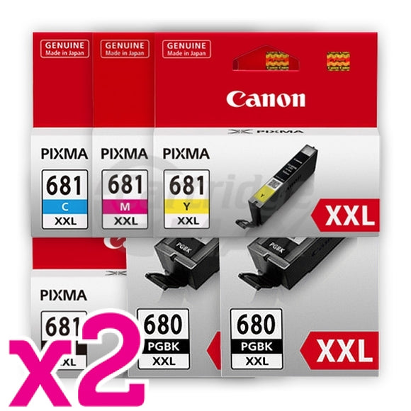 12 Pack Canon PGI-680XXL CLI-681XXL Extra High Yield Original Inkjet Cartridges Combo [4BK,2PBK,2C,2M,2Y]