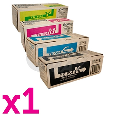4 Pack Original Kyocera TK-554 Toner Cartridges FS-C5200DN [1BK,1C,1M,1Y]