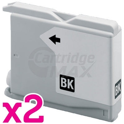 2 x Brother Generic LC-37BK Black Ink