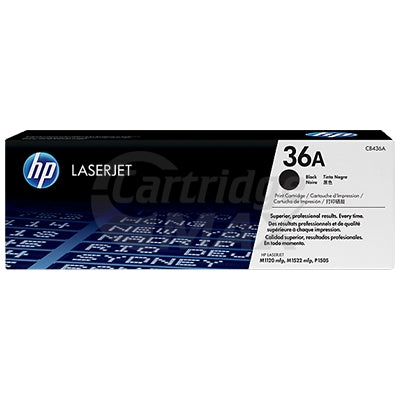 1 x HP CB436A (36A) Original Black Toner Cartridge - 2,000 Pages