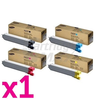 4-Pack Original Samsung CLX-8640ND, CLX-8650ND [CLT659S] Toner Combo [1BK,1C,1M,1Y]
