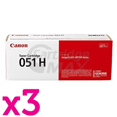 3 x Canon CART-051H Black High Yield Original Toner Cartridge