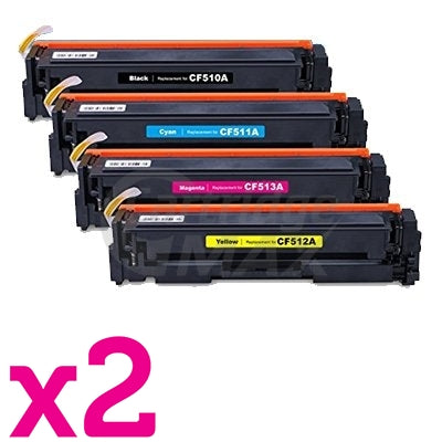 2 Sets of 4 Pack HP 204A (CF510A-CF513A) Generic Toner Cartridges [2BK,2C,2M,2Y]