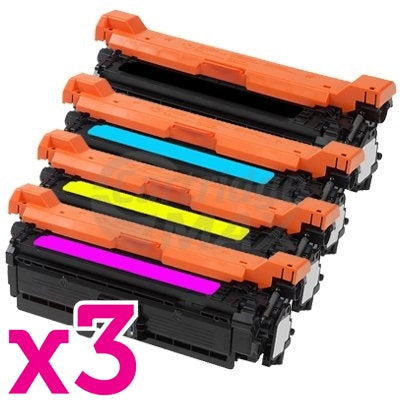 3 sets of 4 Pack HP CE400X-CE403A (507X/507A) Generic Toner Cartridges [3BK,3C,3M,3Y]