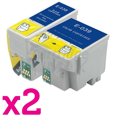 4 Pack Epson T038 T039 Generic Ink Cartridge [2BK,2CL]