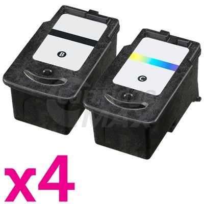 8-Pack Canon PG-640XL, CL-641XL Generic High Yield Ink Cartridge [4Black + 4Colour]