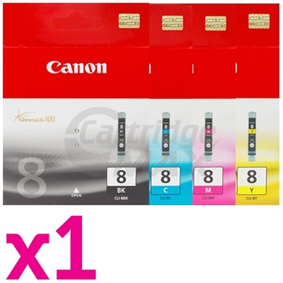 4 Pack Original Canon CLI-8 Inkjet Set [BK+C+M+Y]
