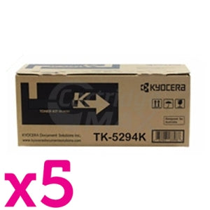 5 x Original Kyocera TK-5294K Black Toner Cartridge Ecosys P7240CDN