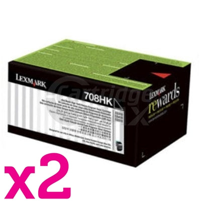 2 x Lexmark (70C8HK0) Original CS310 / CS410 / CS510 Black High Yield Toner Cartridge