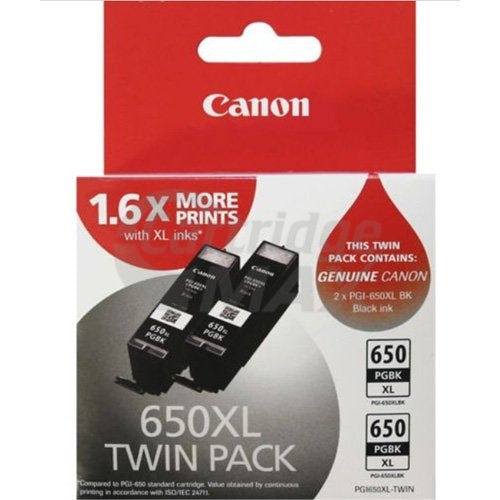 Canon PGI-650XLBK Twin Pack Original Black High Yield Inkjet Cartridge [2BK]