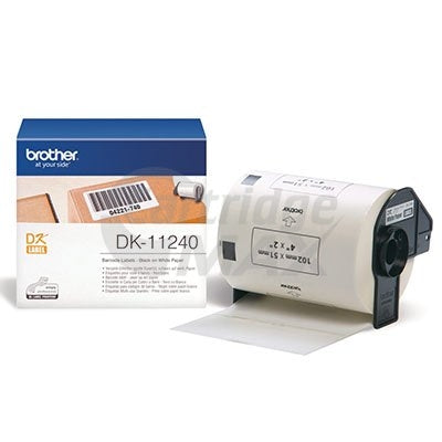 Brother DK-11240 Original Black Text on White 102mm x 51mm Die-Cut Paper Label Roll - 600 labels per roll