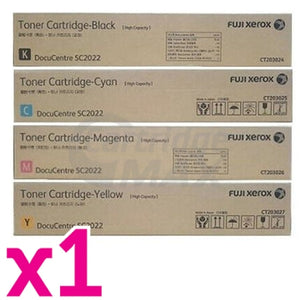 4 Pack Fuji Xerox DocuCentre SC2022 Original Toner Cartridge Combo CT203024 - CT203027 [1BK,1C,1M,1Y]