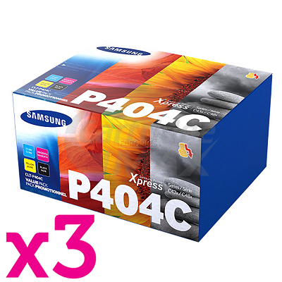 3 x Value Pack - Original Samsung SLC430, SLC480FW [CLTP404C] Toner SU371A [3BK,3C,3M,3Y]