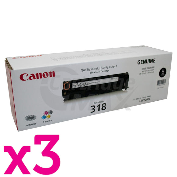3 x Original Canon CART-318 Black Toner Cartridge