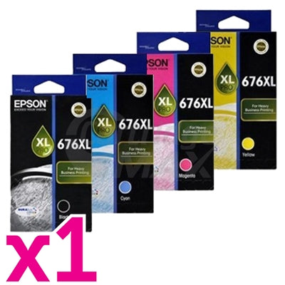 4 Pack Epson 676XL Original Ink Cartridge [C13T676192 - C13T676492] [1BK,1C,1M,1Y]