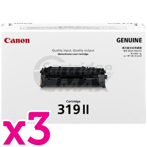 3 x Canon CART-319II Black High Yield  Original Laser Toner Cartridge
