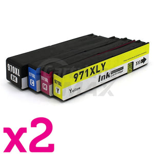 2 sets of 4 Pack HP 970XL+ 971XL Generic High Yield Inkjet Cartridges CN625AA-CN628AA [2BK,2C,2M,2Y]