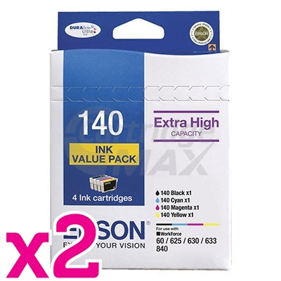 2 x Epson 140 (T1401-T1404) Original Extra High Yield Inkjet Value Pack (C13T140692) [2BK,2C,2M,2Y]