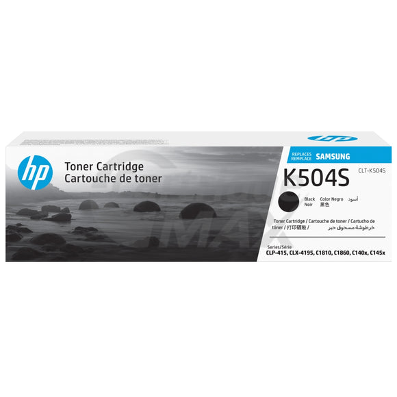 Original Samsung CLP415N CLP415NW CLX4195FW CLX4195FN Black Toner Cartridge SU160A - 2,500 pages [CLT-K504S K504]