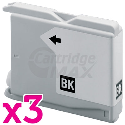 3 x Brother Generic LC-37BK Black Ink