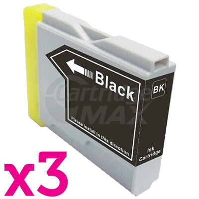 3 x Brother LC-57BK Generic Black Ink