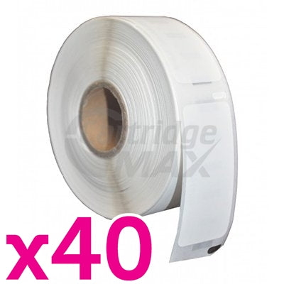 40 x Dymo SD11355 / S0722550 Generic White Label Roll 19mm x 51mm - 500 labels per roll