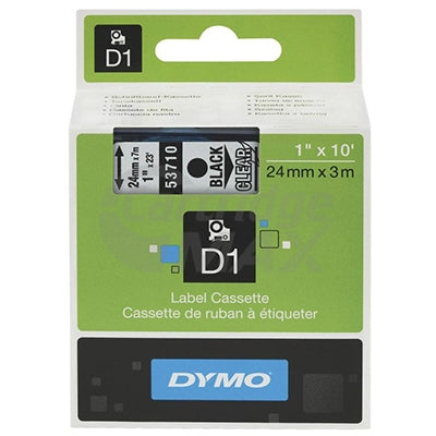 Dymo SD53710 / S0720920 Original 24mm Black Text on Clear Label Cassette - 7 meters