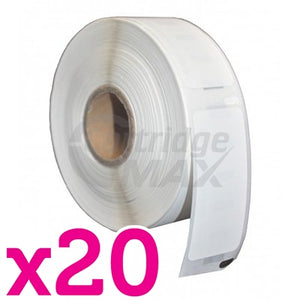 20 x Dymo SD11355 / S0722550 Generic White Label Roll 19mm x 51mm - 500 labels per roll