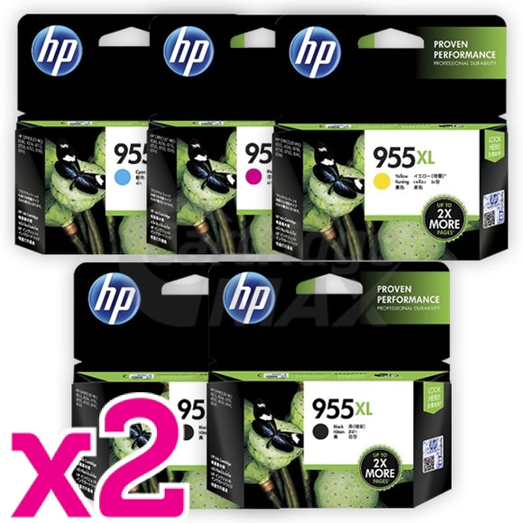 10 Pack HP 955XL Original High Yield Inkjet Combo L0S63AA - L0S72AA [4BK,2C,2M,2Y]