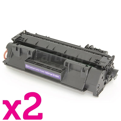 2 x HP CF280A (80A) Generic Black Toner Cartridge - 2,700 Pages
