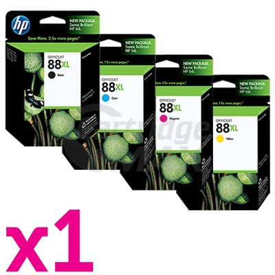 4 Pack HP 88XL Original Inkjet Cartridge C9396A - C9393A [1BK,1C,1M,1Y]