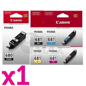 5 Pack Canon PGI-680 CLI-681 Original Inkjet Cartridges Combo [1BK,1PBK,1C,1M,1Y]