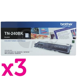 3 x Brother TN-240BK Original Black Toner Cartridge