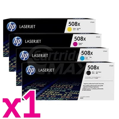 4 Pack HP 508X (CF360X-CF363X) Original Toner Cartridges [1BK,1C,1M,1Y]