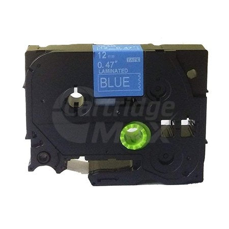 Brother TZe-535 Generic 12mm White Text on Blue Laminated Tape - 8 meters