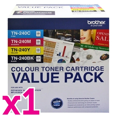 5-Pack Brother TN-240 Original Toner Value Pack [2BK,1C,1M,1Y]