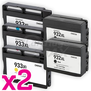 10 Pack HP 932XL + 933XL Generic High Yield Inkjet Cartridges CN053AA - CN056AA [4BK,2C,2M,2Y]