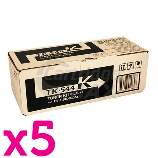 5 x Original Kyocera TK-544K Black Toner Cartridge FS-C5100DN