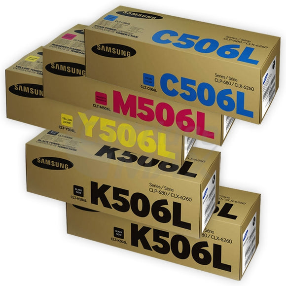 5-Pack Original Samsung CLP-680, CLX-6260 [CLT506L] Toner Combo [2BK,1C,1M,1Y]