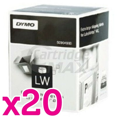 20 x Dymo SD0904980 Original White Label Roll 104mm x 159mm - 220 labels per roll