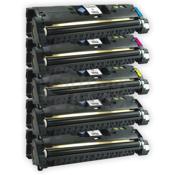 5 Pack HP C9700A-C9703A (121A) Generic Toner Cartridges [2BK,1C,1M,1Y]